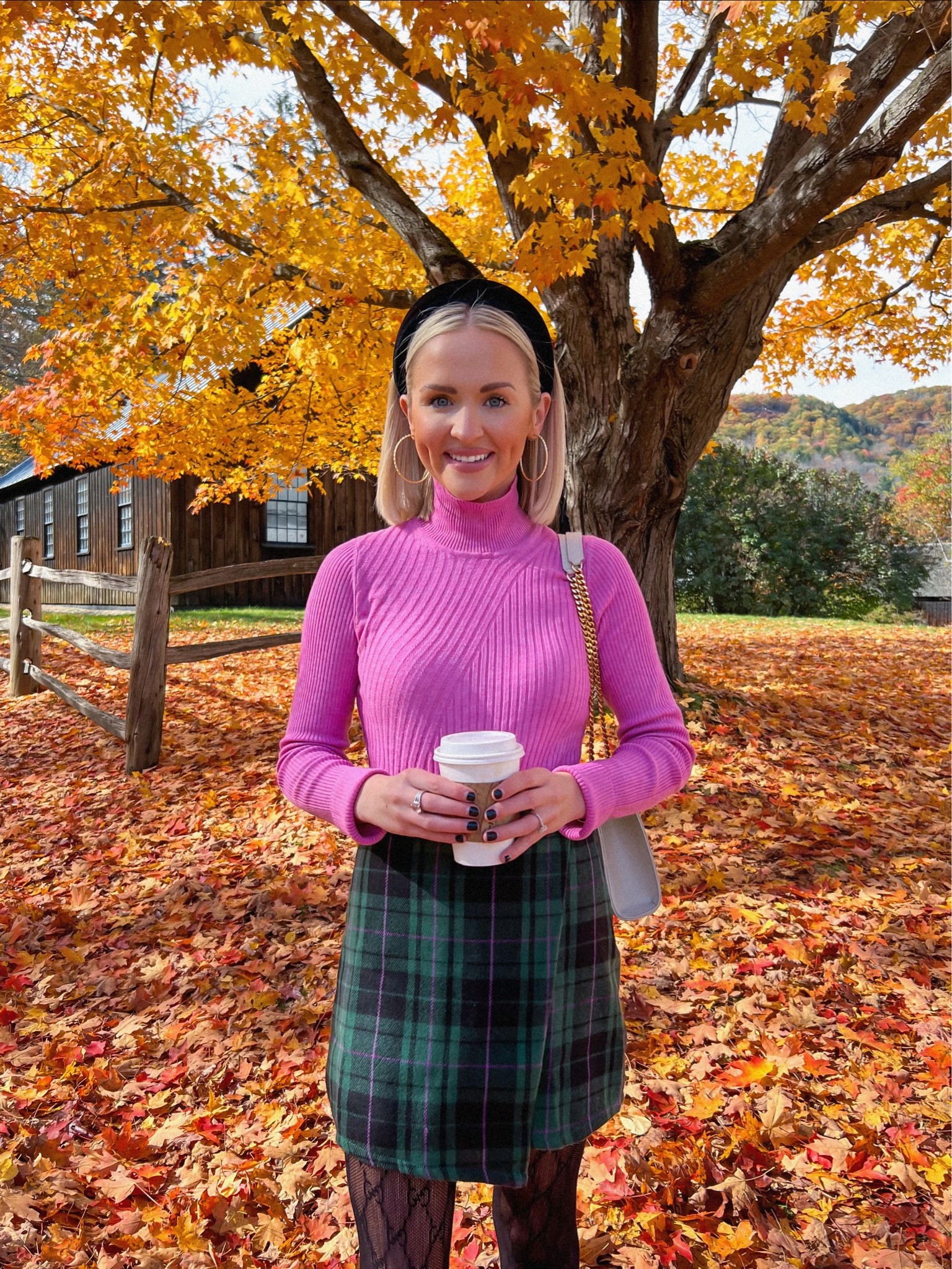 Pink turtleneck sweater / plaid skirt / plaid mini skirt / Christmas plaid skirt / fall outfit / fall fashion / Walmart fashion 
Size: XS in both 

#LTKunder50 #LTKHoliday #LTKtravel