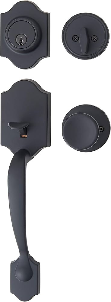 Amazon Basics Handleset with Tulip Knob - Single Cylinder - Matte Black | Amazon (US)
