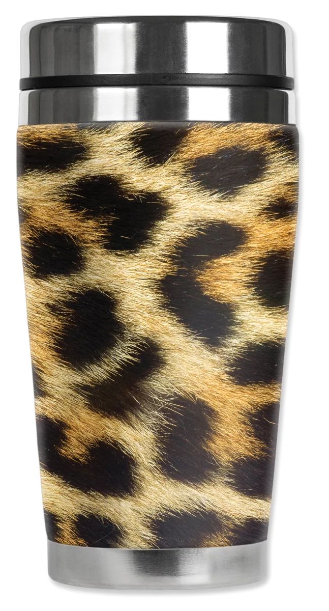 Mugzie brand 16-Ounce Stainless Steel Travel Mug with Insulated Wetsuit Cover - Faux Leopard Fur | Walmart (US)