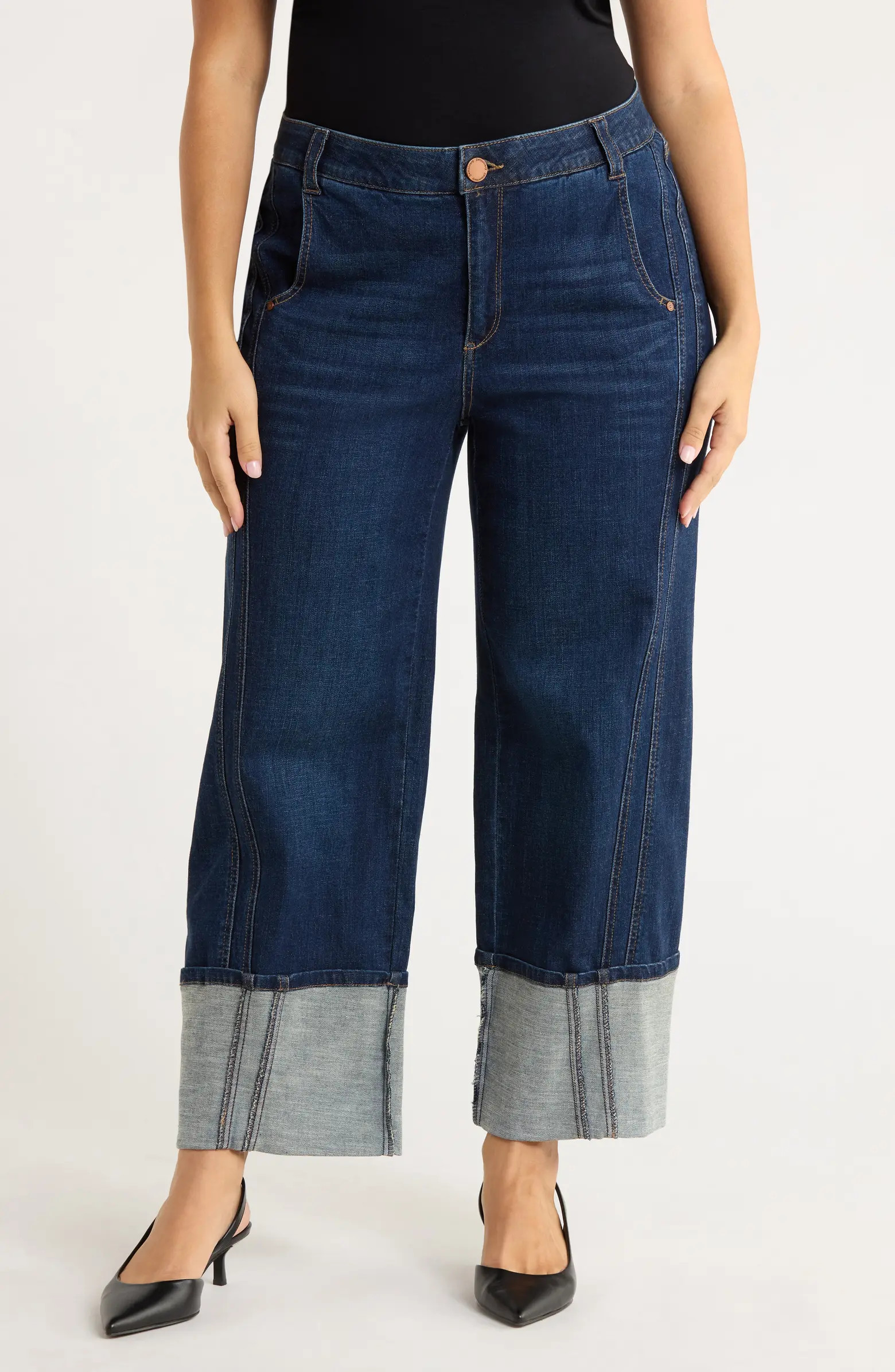 Cuffed Wide Leg Jeans | Nordstrom Rack