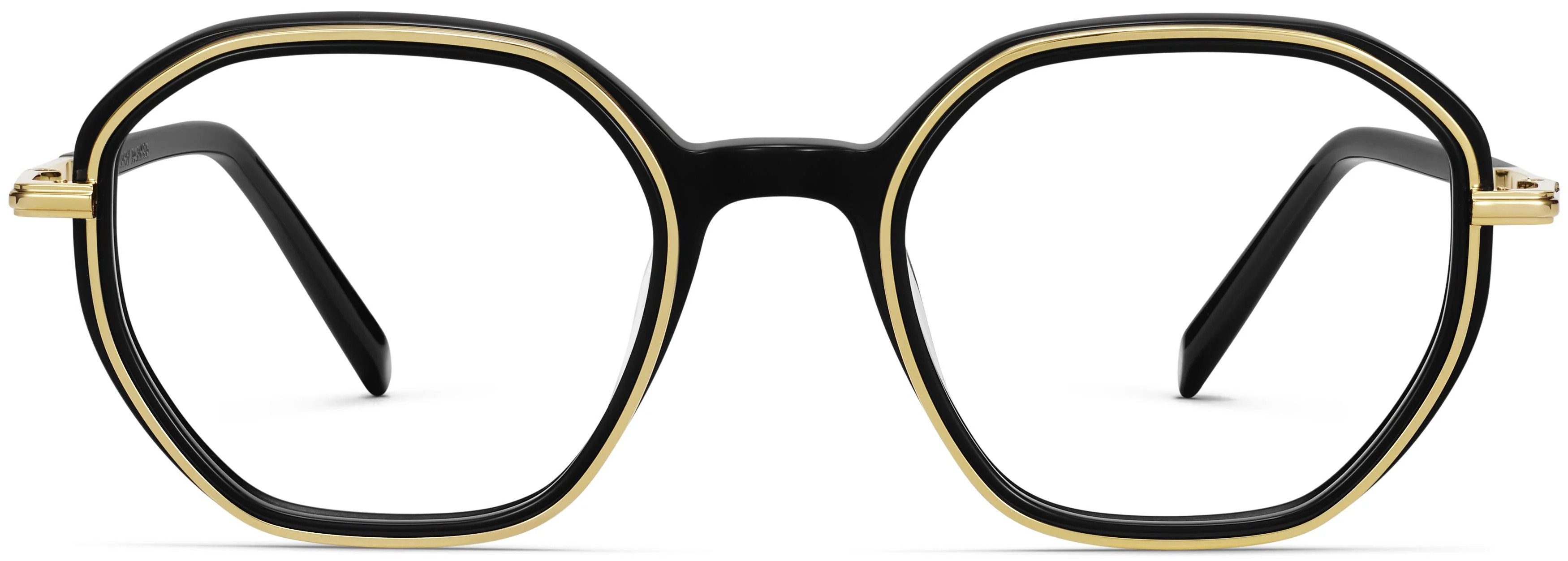 Bowley Eyeglasses in Jet Black with Polished Gold | Warby Parker (US)