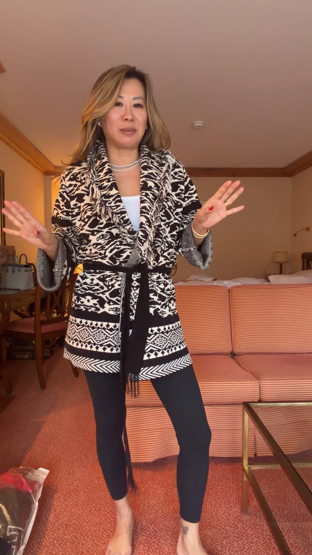 Best fringe sweater. I'm a size small. Fav leggings. Zara tank. Small in all 

#LTKgrwm #LTKootd