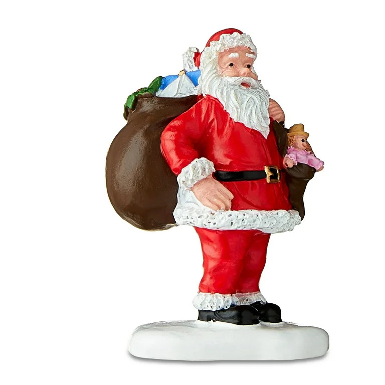 Christmas Village Figurine Santa Carries Gifts, 3 in, Multicolor, Resin and Calcium Carbonate, by... | Walmart (US)