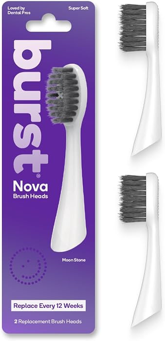 BURST Replacement Heads for Nova Sonic Toothbrush (White) | Super-Soft Bristles Reduce Risk of Ab... | Amazon (US)