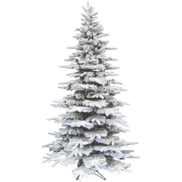 White PVC Artificial Pine Flocked/Frosted Christmas Tree | Wayfair Professional