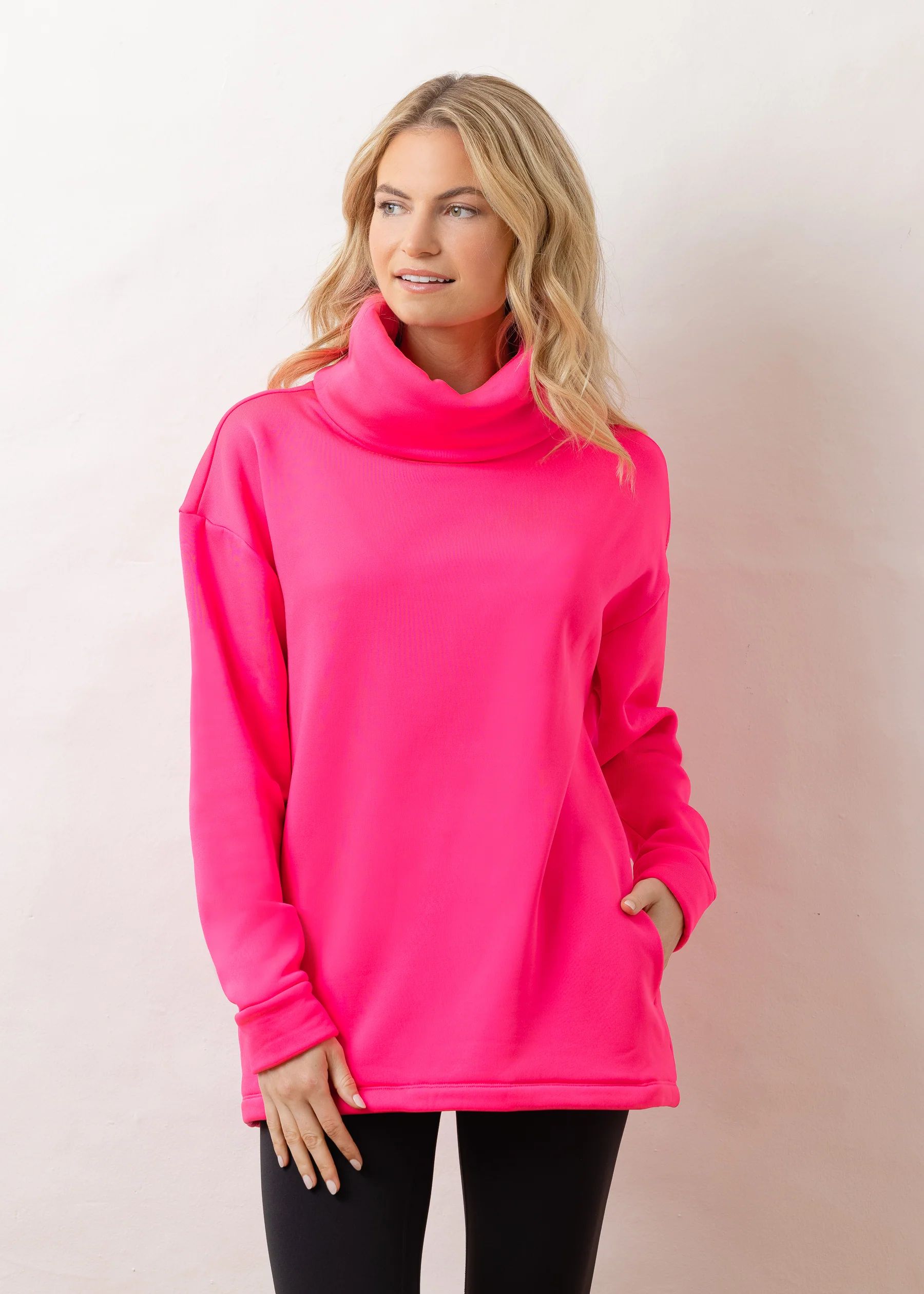 Clover Cocoon in Jersey Fleece (Neon Pink) | Dudley Stephens