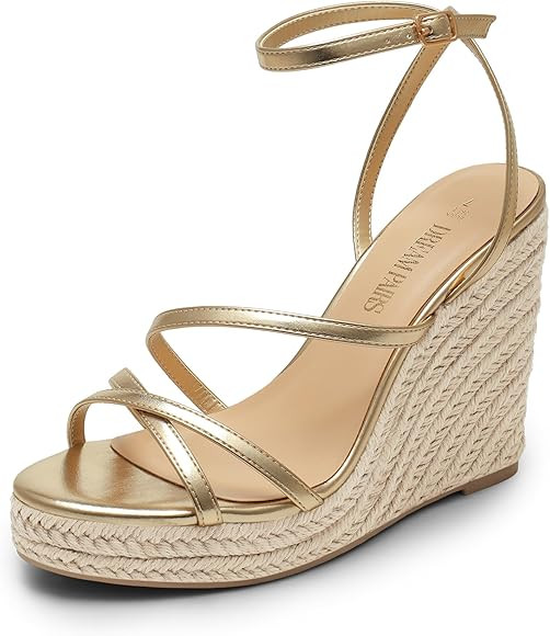 DREAM PAIRS Strappy Espadrille Platform Wedge Sandals for Women Dressy Summer, Comfortable Open T... | Amazon (US)