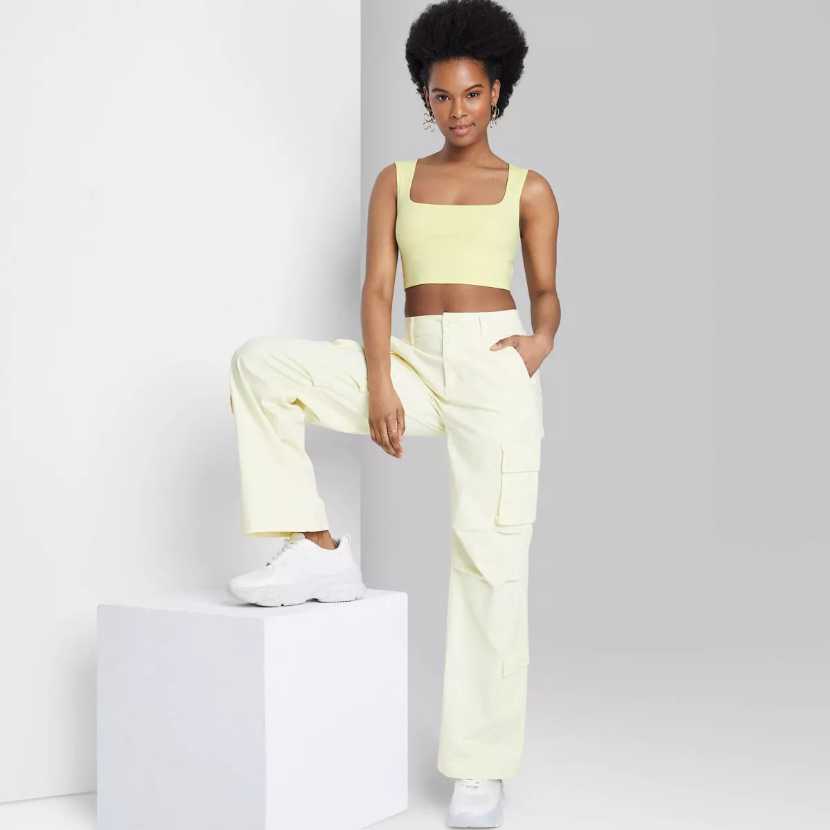 Women's Square Neck Tiny Tank Top - Wild Fable™ Yellow S | Target