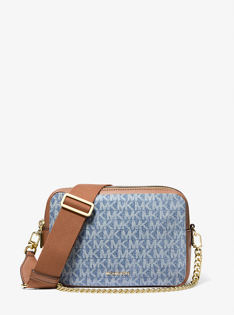 Bryant Medium Logo Jacquard Denim Camera Crossbody Bag | Michael Kors US