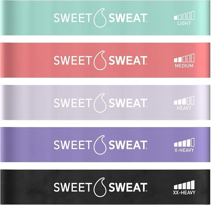 Sweet Sweat Mini Loop Resistance Bands - Set of 5 | Exercise Hip Booty Bands for Squats, Lunges, ... | Amazon (US)