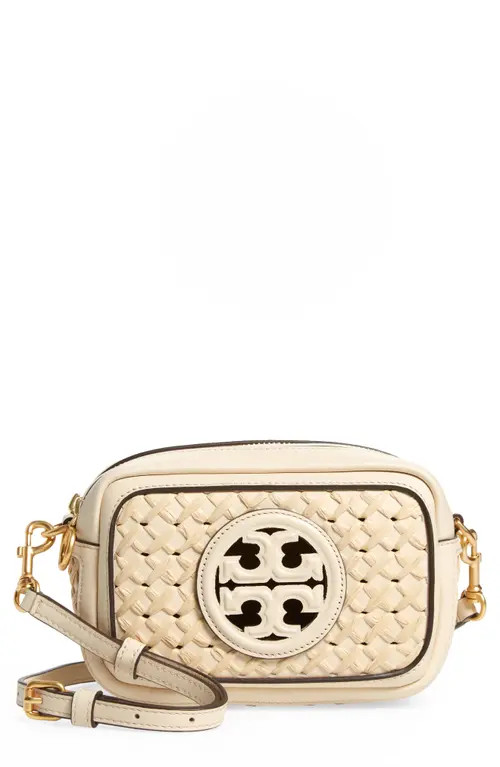 Tory Burch Perry Bombé Straw Mini Woven Crossbody Bag in New Cream at Nordstrom | Nordstrom