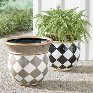 Zara Painted Pot Planter | Grandin Road | Grandin Road