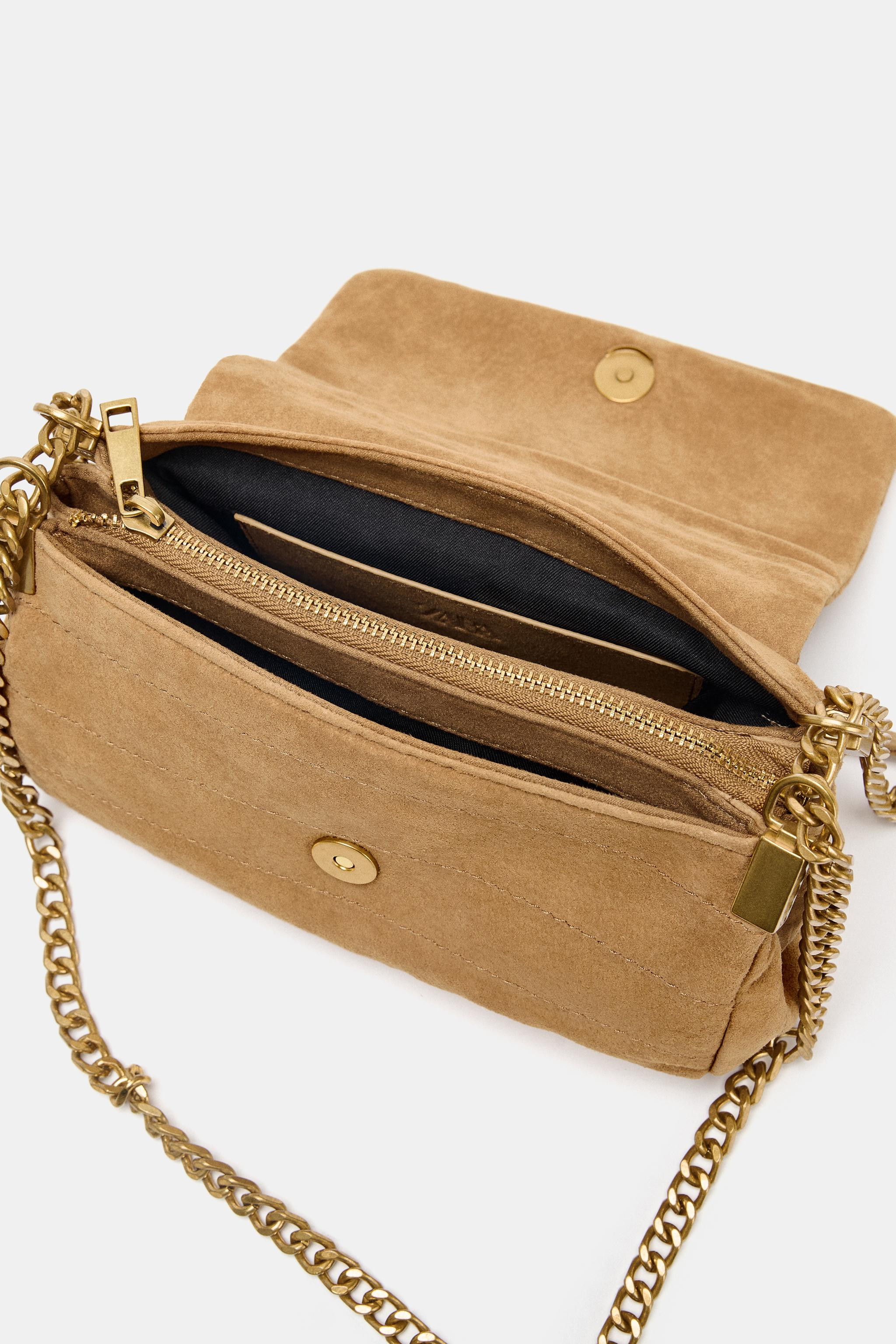 SPLIT LEATHER SHOULDER BAG | Zara US