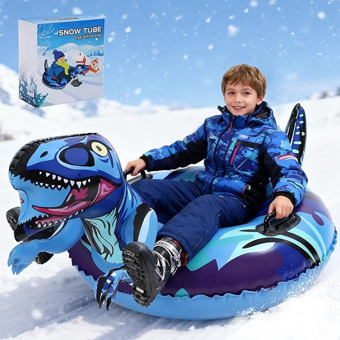 Dinosaur Snow Tube, Inflatable Snow Tube Snow Sled for Kids & Adults, Sledding Heavy Duty Reinfor... | Amazon (US)