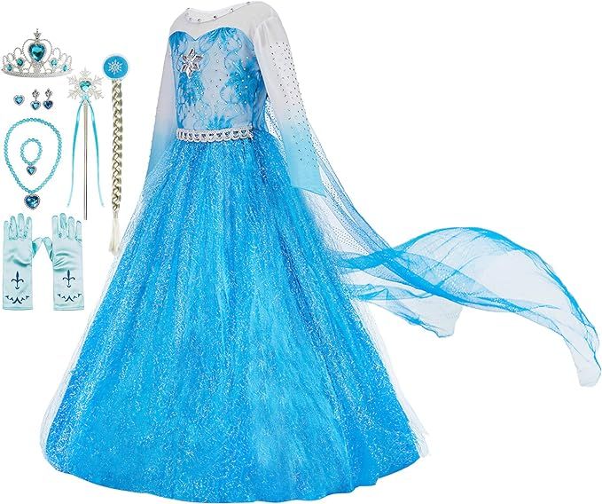 Amazon.com: Funna Costume for Girls Princess Dress Up Costume Cosplay Fancy Party with Accessorie... | Amazon (US)