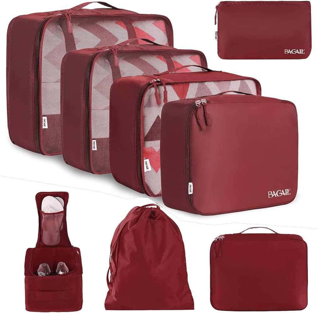 BAGAIL 8 Set Packing Cubes Luggage Packing Organizers for Travel Accessories | Amazon (US)