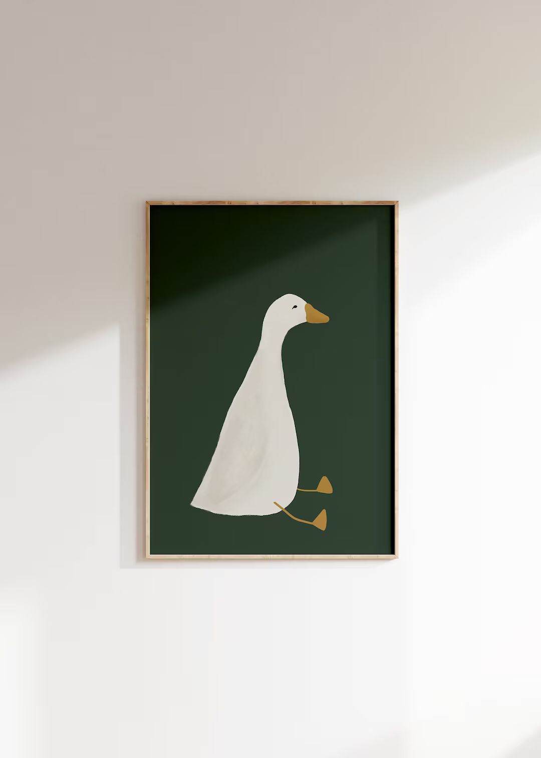 Silly Goose Wall Art, Cute Goose Poster, Dark Green Boy Nursery Decor, Farm Animal Printable, Kid... | Etsy (US)