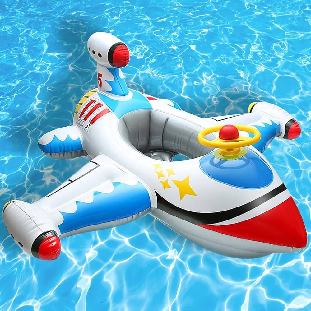 Baby Inflatable Pool Float Swimming Float Boat with Steering Wheel Horn for Kids Toddlers Age 1-4... | Amazon (US)