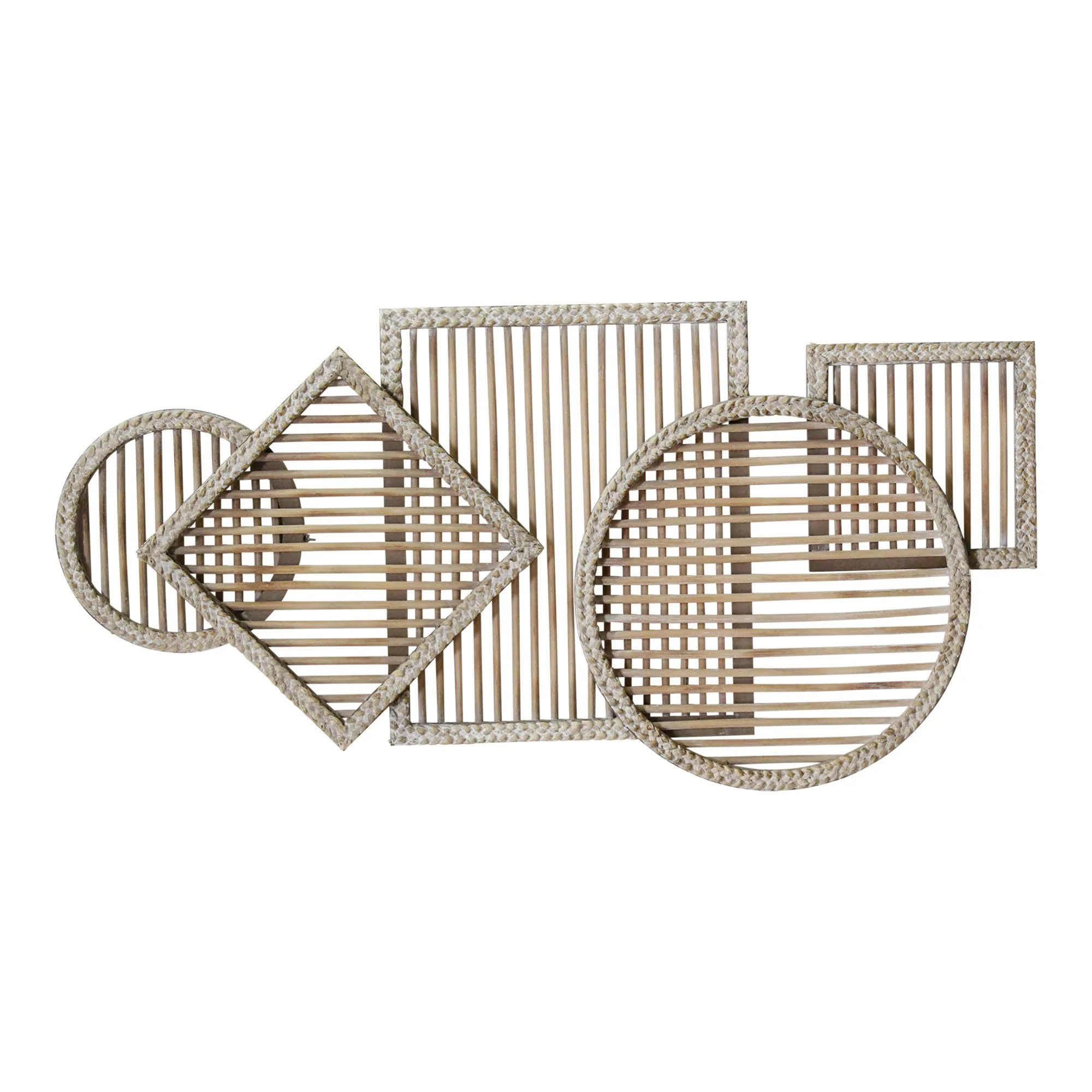 Stratton Home Decor Geometric Rattan Statement Wall Décor - Walmart.com | Walmart (US)