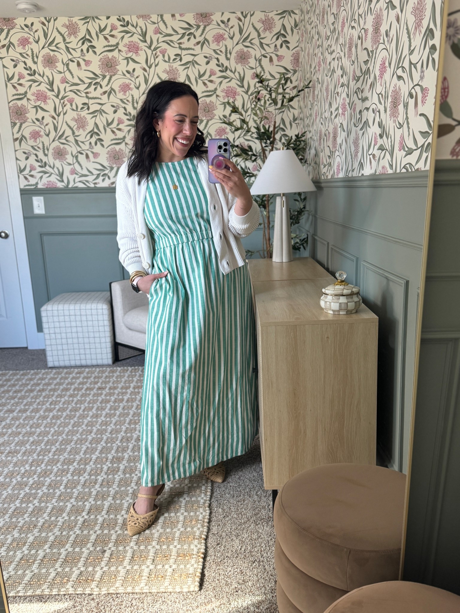 Target fashion Friday OOTD wearing size large in dress medium in cardigan! Love this for spring outfits! 

#LTKMidsize #LTKFindsUnder50 #LTKFindsUnder100