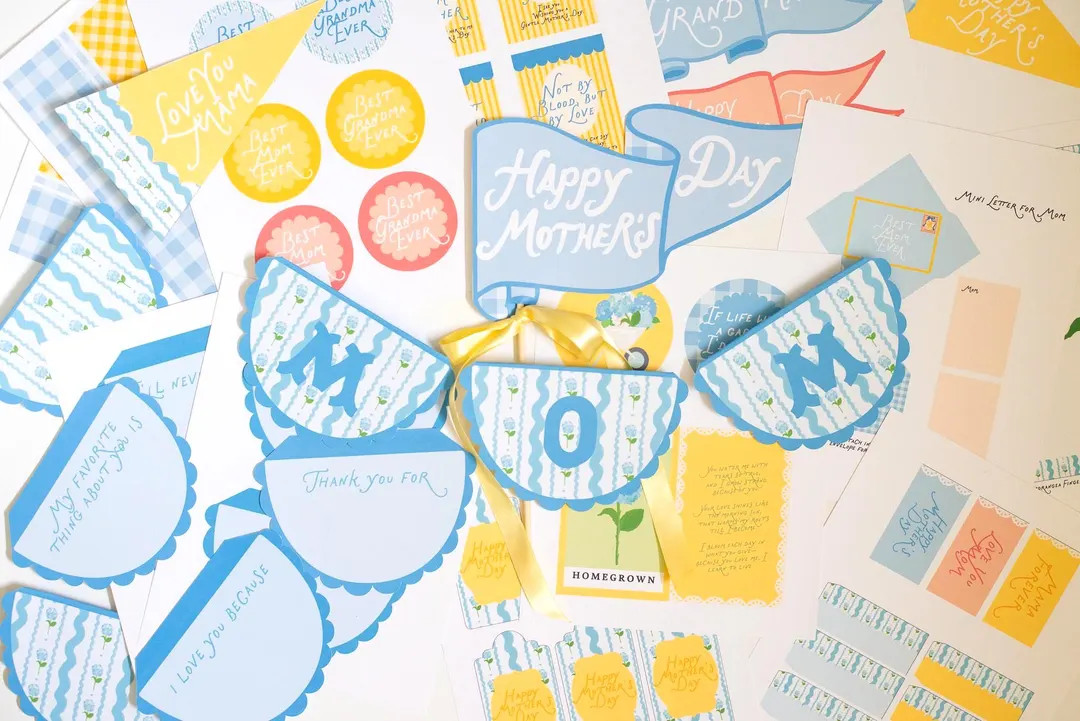 Mother’s Day Gift Tags Printable | Cottagecore Decor, Mom Grandma Mother in Law Tags, Pennant B... | Etsy (Global)