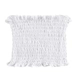 Bcharm Stretch Bandeau Solid Smocked Strapless Tube Crop Top | Amazon (US)