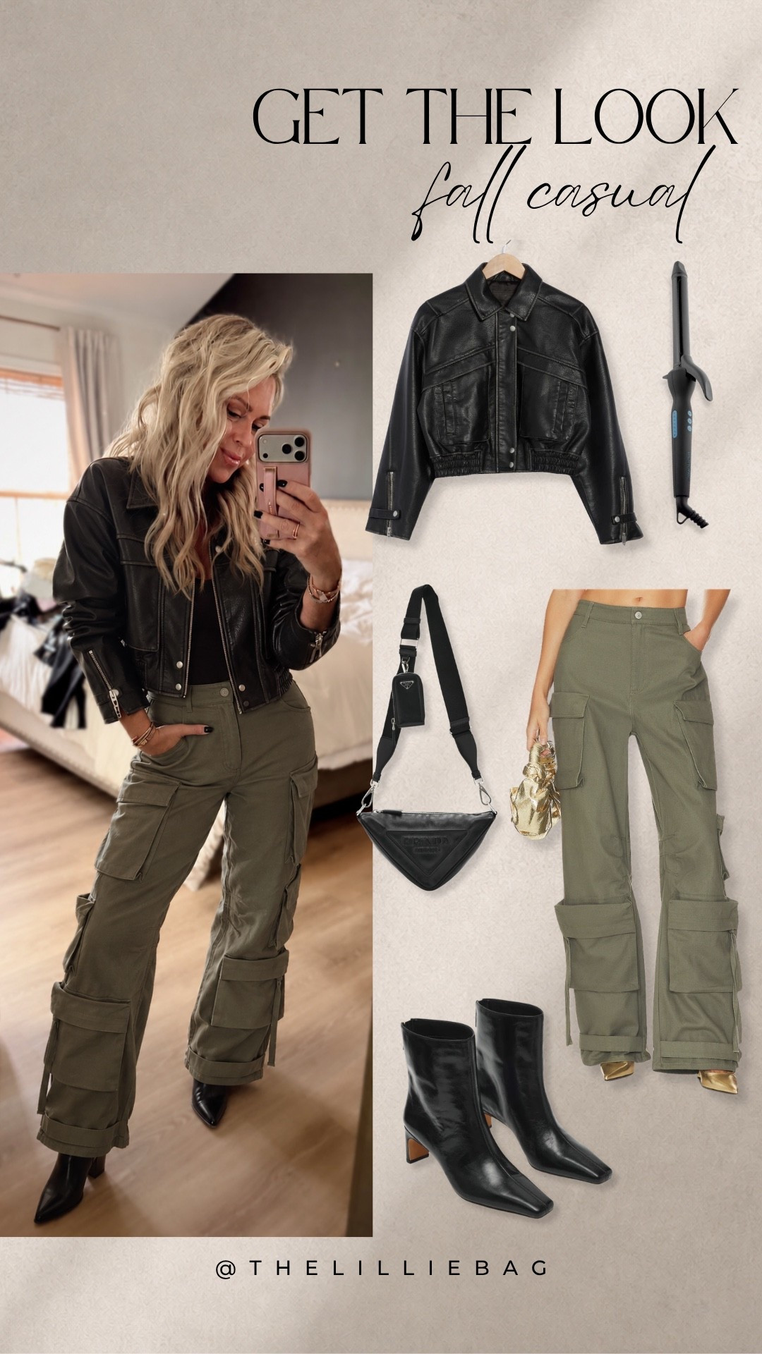 The fall uniform when you want casual with a little edge 🖤🍂 These olive cargos are SUCH a fun alternative to jeans, and the cropped leather jacket + heeled boots instantly pull the whole look together. Definitely one I’ll be repeating!

cargo pants outfit, leather jacket, fall fashion

#LTKootd #LTKgrwm #LTKSeasonal