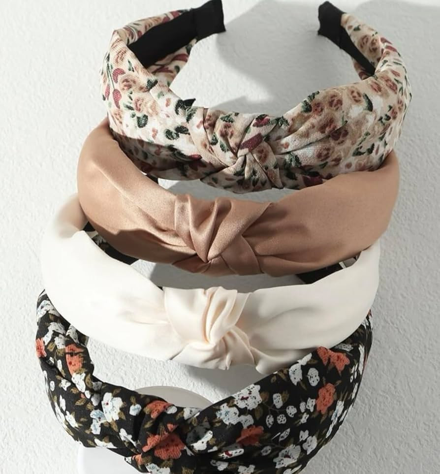 Knotted Headbands for Women Boho Womens Headbands Fashion, Top Knot Head Band for Girls Wide Knot... | Amazon (US)