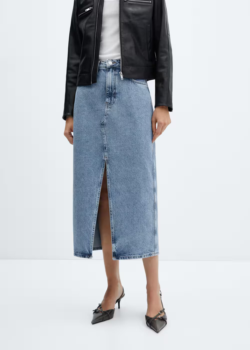 Denim midi-skirt | MANGO (US)