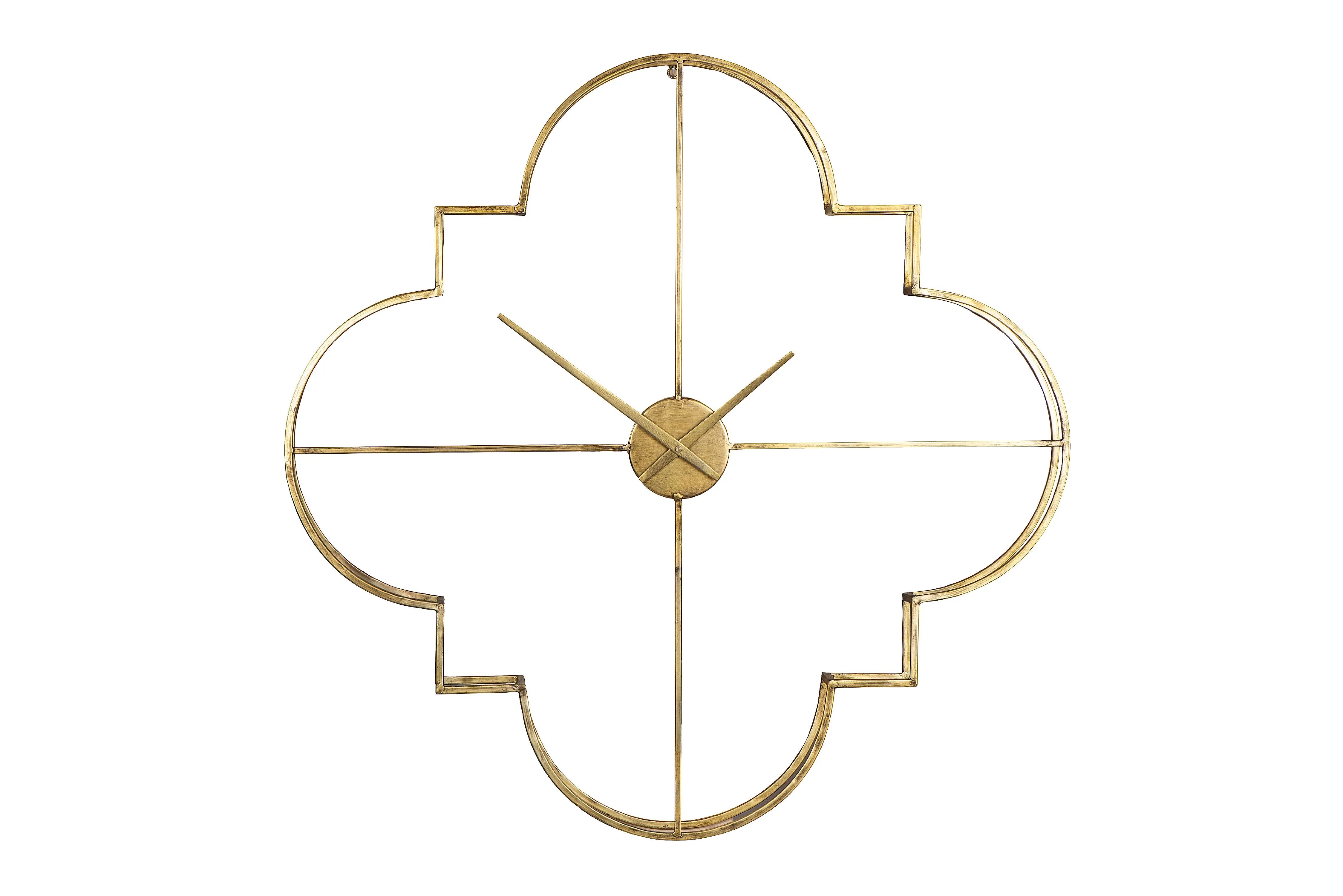 Ember Interiors 31.75" Modern Open Face Metal Clock in Brass Finish - Walmart.com | Walmart (US)