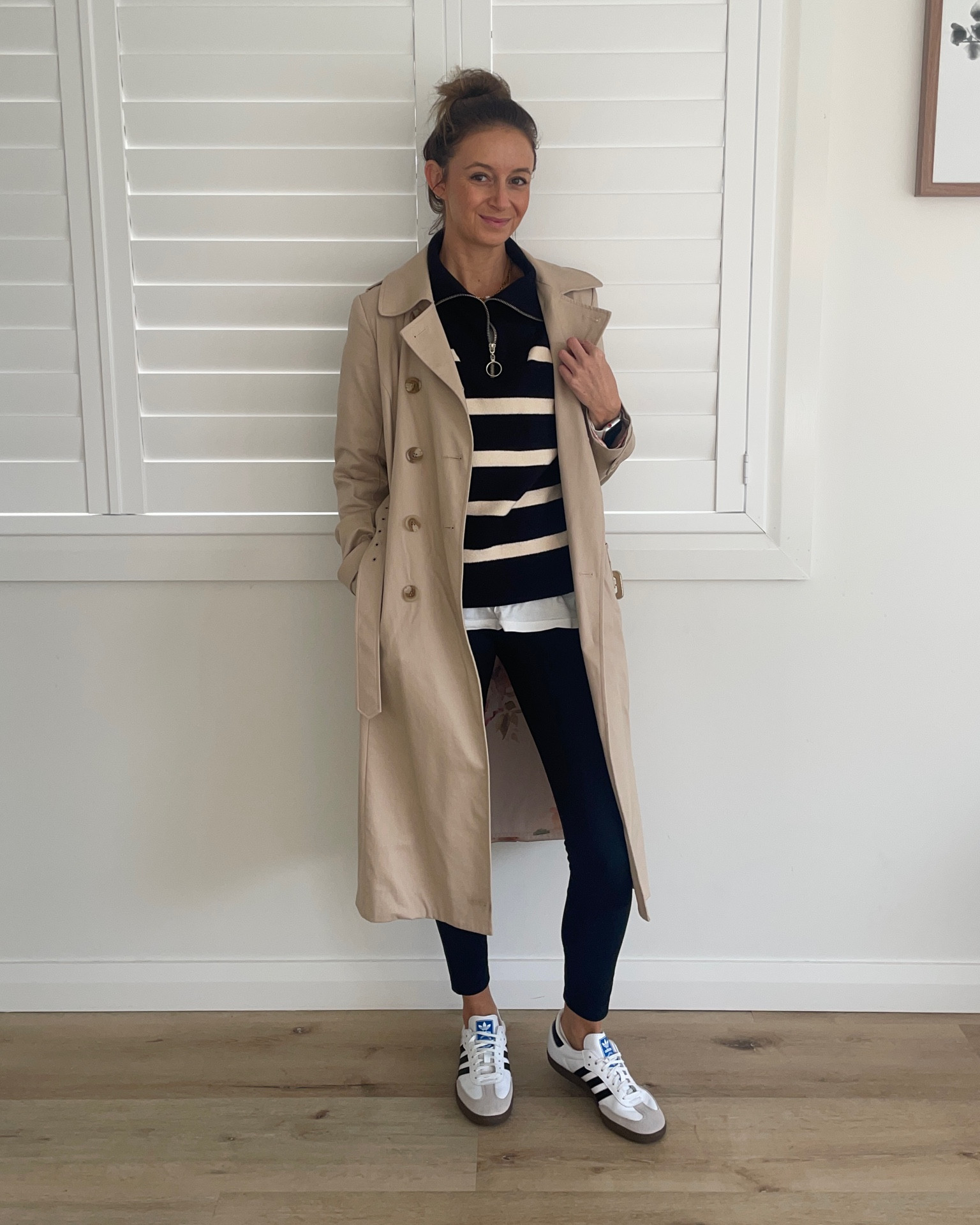 I love this casual outfit (and I get a lot of compliments on it too).

The leggings make it a comfy go to outfit but add the trendy quarter zip, striped jumper and Review trench coat and you’ve created a stylish outfit that can take you from the sideline of sports games to running errands.

I have linked a mix of actual and similar products at different price points so you can easily recreate this outfit.

#LTKwinter #LTKaustralia #LTKshoes