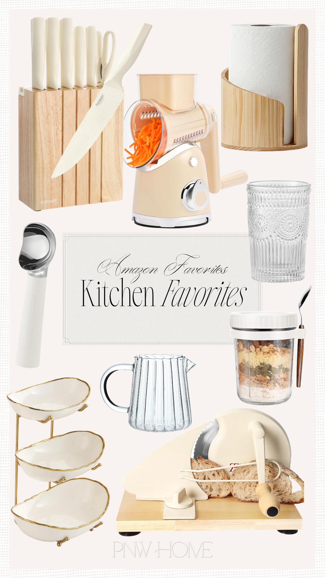 Amazon kitchen favorites I've been loving lately!

neutral kitchen, neutral home, knife block, kitchen knives, paper towel holder, grater, glass pitcher, cream pitcher, hobnail glasses, ice cream scooper, overnight oat jars, bread slicer, serving tray, fruit tray, kitchen gadgets 

 #LTKSeasonal #LTKHome