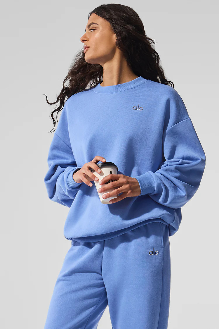 Accolade Crew Neck Pullover - Crystal Clear Blue | Alo Yoga (US)