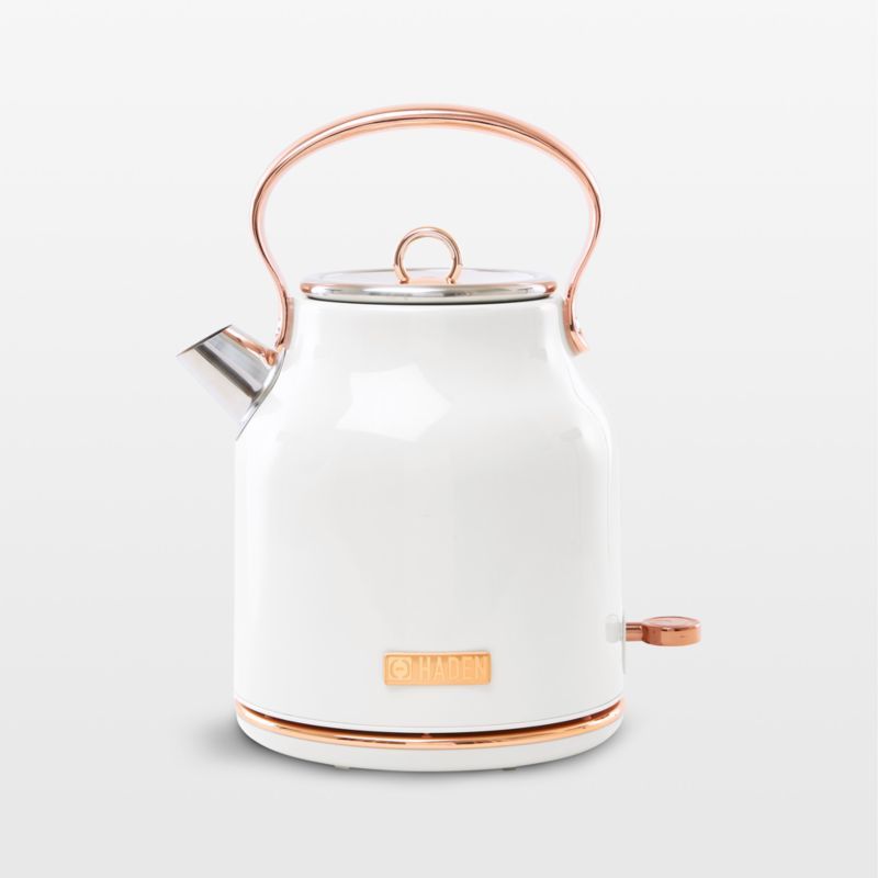 HADEN Heritage Ivory and Copper Electric Tea Kettle + Reviews | Crate & Barrel | Crate & Barrel
