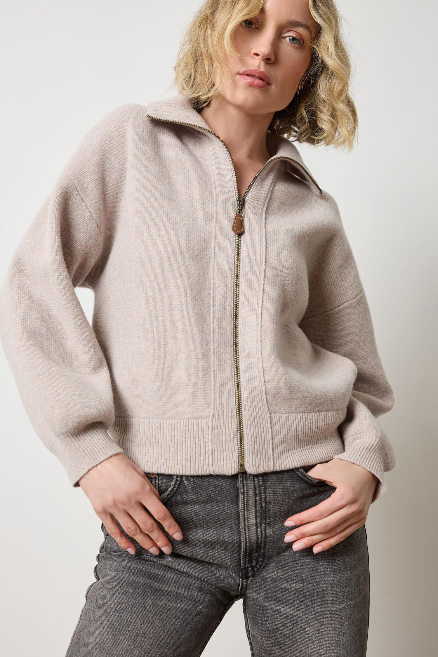 Zip Front Polo Cardigan | Lilla P