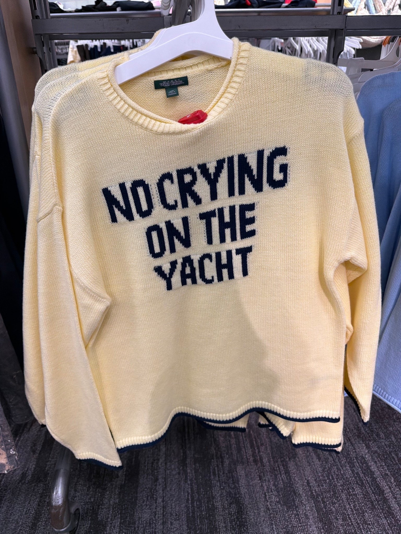 This sweater is giving ✨main character energy✨ and I’m here for it 🛥️🤍

The “No Crying on the Yacht” sweater is one of those pieces that instantly makes an outfit feel fun, effortless, and just a little bit extra (in the best way). It’s cozy, statement-making, and perfect for everything from casual days to throwing on over a cute spring or summer look.

Pair it with denim, leggings, or even layered over a dress for that relaxed, elevated vibe. It’s one of those conversation pieces you’ll keep reaching for again and again.

Linked it here so you can snag it before it’s gone! 🫶

#LTKStyle #StatementSweater #CasualChic #EverydayStyle #OOTDInspo #SpringStyle #LTKFinds #ComfyStyle

#LTKootd