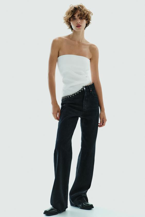 JEWEL STRAPLESS TOP | Zara UK