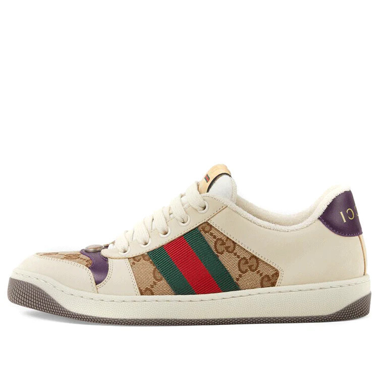 (WMNS) Gucci Screener GG Logo Sneakers 'Beige Brown' | KICKS CREW