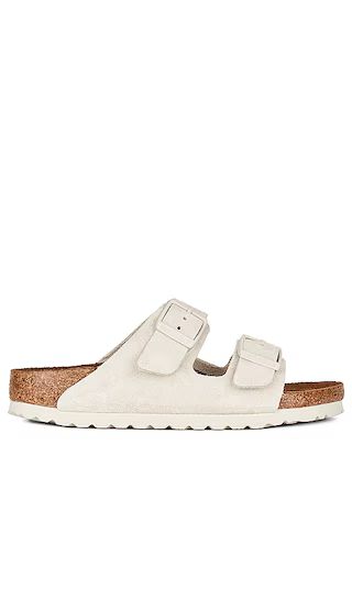 Arizona Soft Footbed Sandal in Antique White Suede | Revolve Clothing (Global)