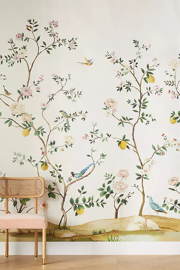 Blossom Chinoiserie Wall Mural | Anthropologie (US)