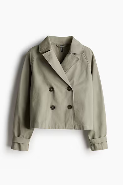 H & M - Short Trench Coat - Green | H&M (US + CA)
