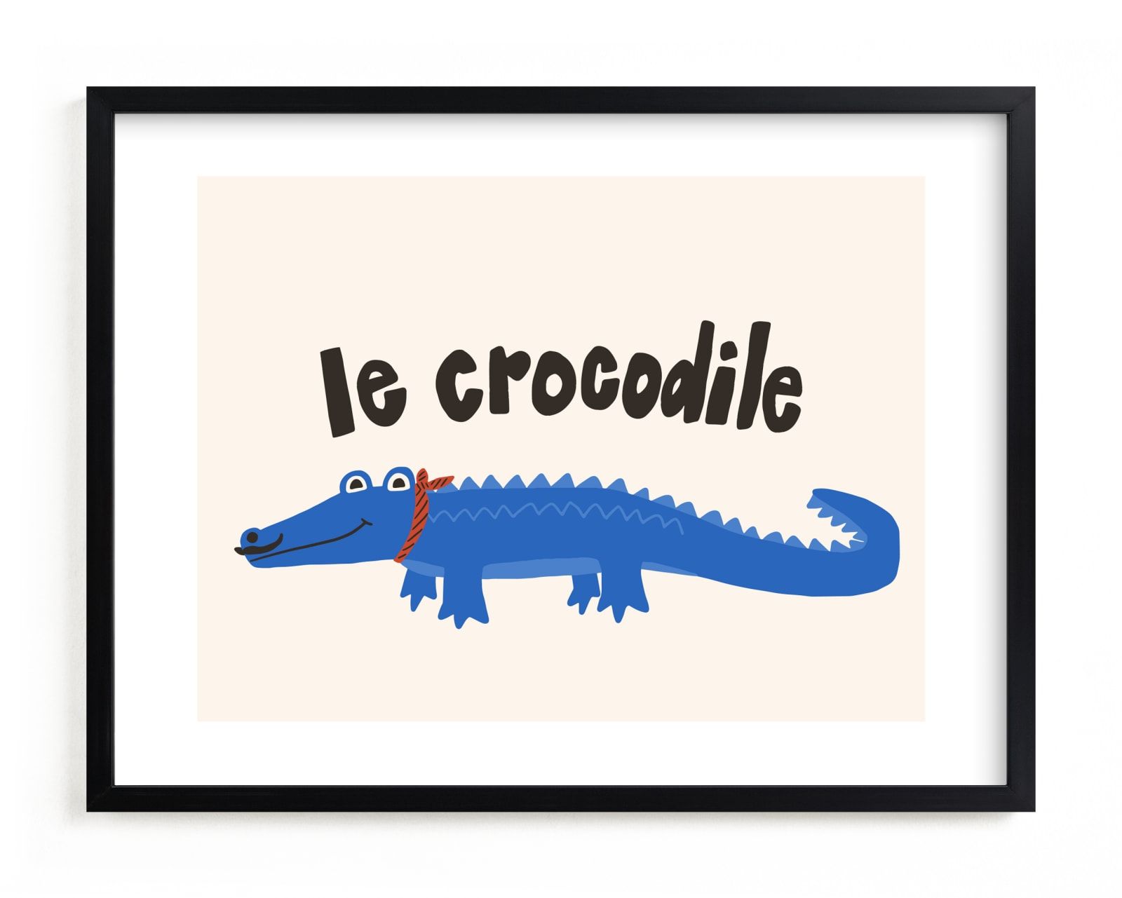 "French Crocodile" - Open Edition Children's Art Print by Morgan Kendall. | Minted