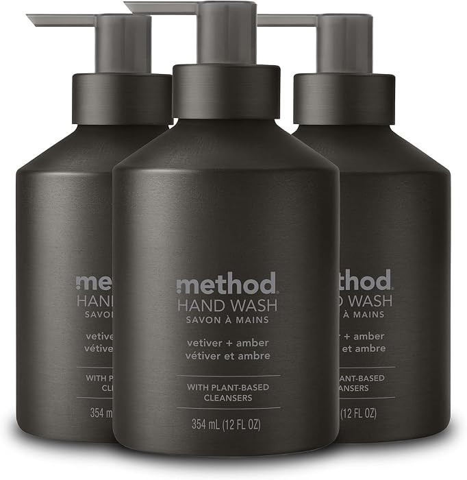 method Gel Hand Soap, Vetiver + Amber, 12 fl oz, 3 Pack | Amazon (US)