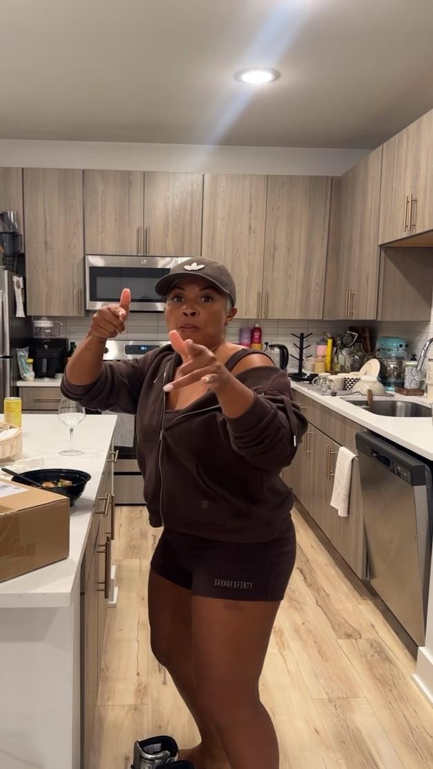 Throwing a fit! Bc isn’t this #SavageFenty one piece and hoodie the cutest??? Love a cute monochromatic look 🤎

For sizing reference: I'm 5'2 | 150lbs | ftts | wearing a medium | size 8 roller skates

Disclaimer: Selling fast 🏃🏾‍♀️💨 linked what’s available!
•
•
•
#midlifemusthave #flyageless #silverhair #pixiecut #gymlook #comfyandcute #shorthairstyle #midlife #ootd #fashionover40 #rollerskates #skatesgirl #fashionover50 #midlifejourney #xojalonda #skatelife #SavagePartner #Rollbounce #Adidas

#LTKmorningroutine #LTKselfcare #LTKootd