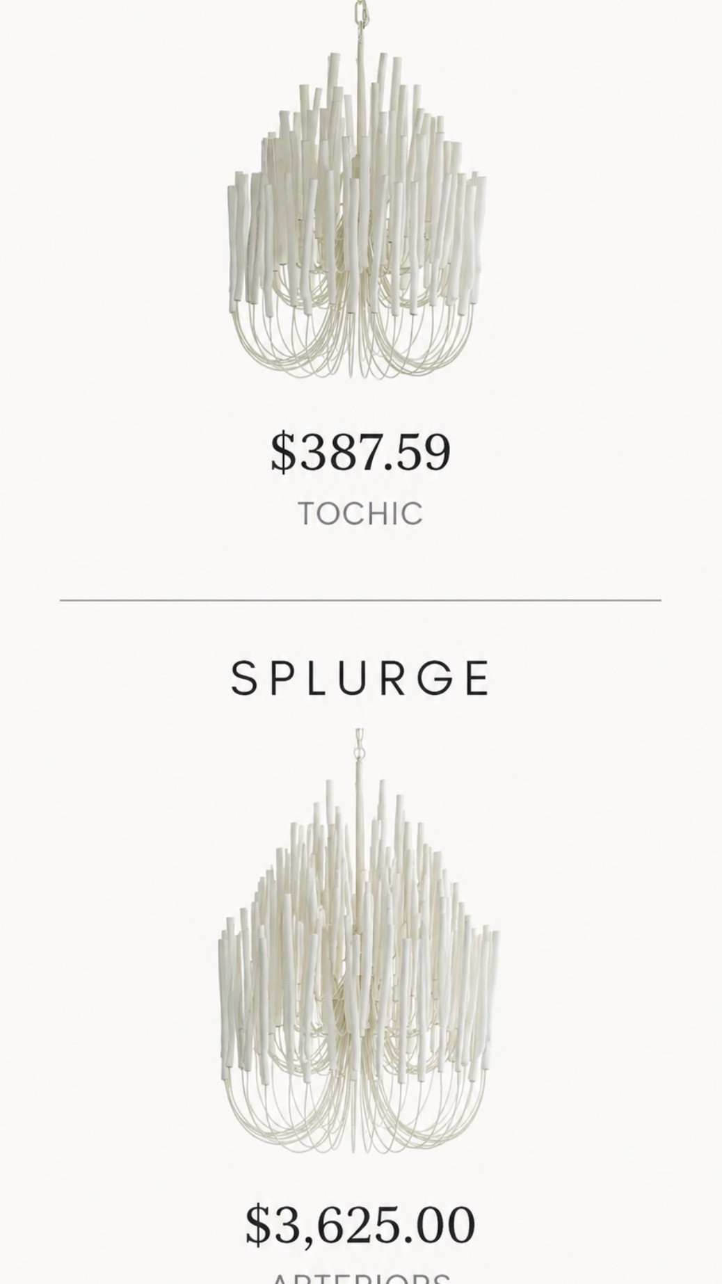 Save vs. Splurge White Chandelier
If you’ve been eyeing the gorgeous Arteriors Tilda chandelier but not the designer price tag, this look-for-less is such a good find. The same sculptural, modern organic style with a dramatic statement look for a fraction of the cost. Perfect for dining rooms, entryways, living rooms, and vaulted spaces. Shop both the save and splurge options to find the best fit for your home and budget.
#LTKhome #LightingIdeas #ModernOrganic #DesignerDupe #Chandelier #HomeDecor #InteriorDesign #RHStyle #NeutralHome #LookForLess

#LTKHome #LTKSaleAlert