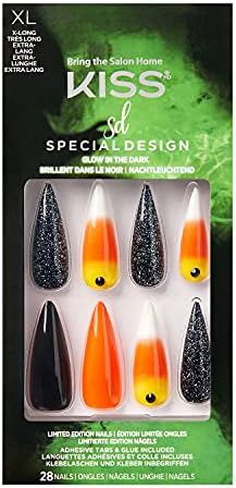 Kiss Halloween Special Design Nails - Yo, Ho!, Extra Long Length, Stiletto Shape, 28 Fake Nails | Amazon (US)