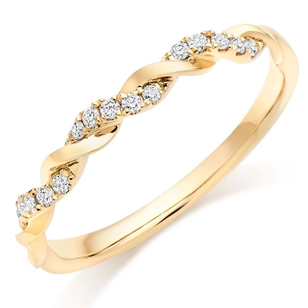 Beaverbrooks Entwine 18ct Yellow Gold Diamond 2mm Wedding Ring | 0109908 | Beaverbrooks | Beaverbrooks
