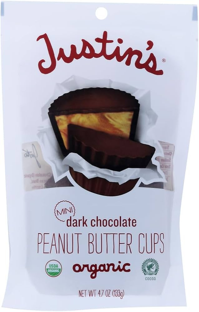 Justin's Organic Mini Peanut Butter Cups Dark Chocolate -- 4.7 oz - 2 pc | Amazon (US)