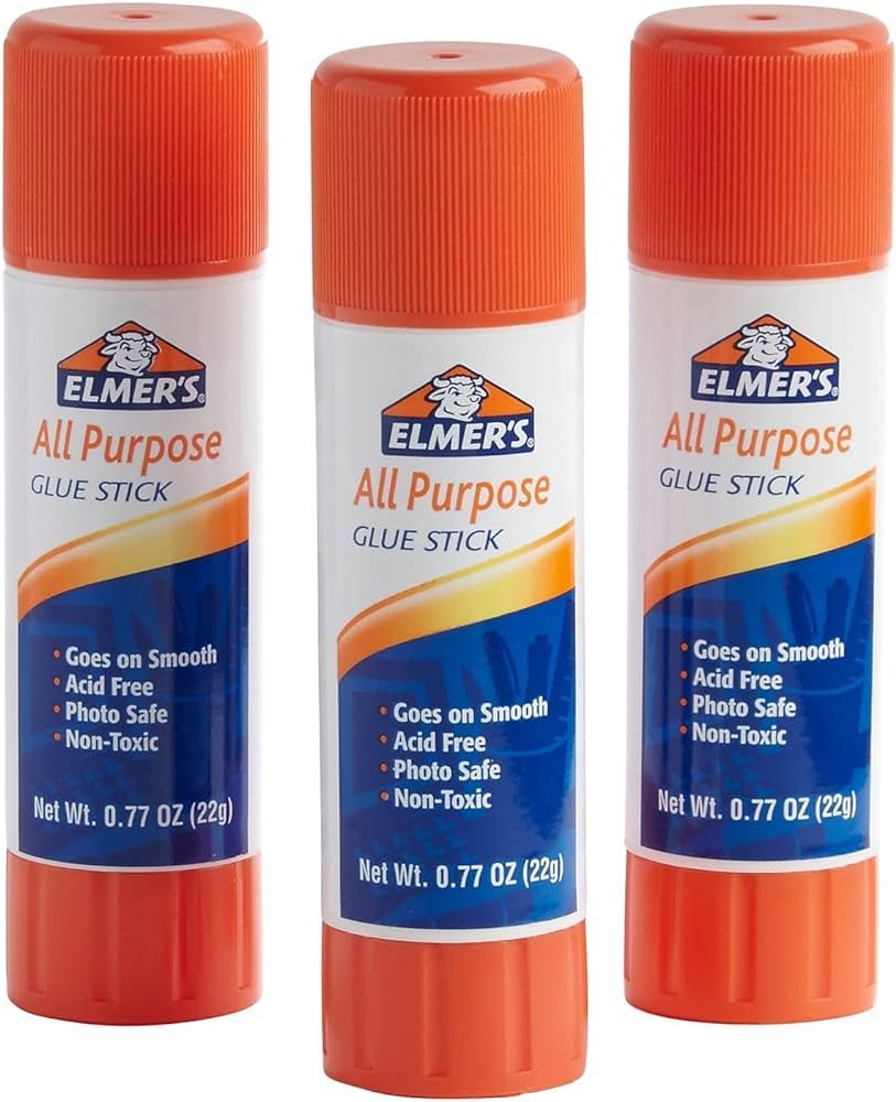 Elmer's All Purpose Glue Sticks, Washable, 22 Grams, 3 Count,Elmer's All Purpose Glue Sticks, Was... | Amazon (US)