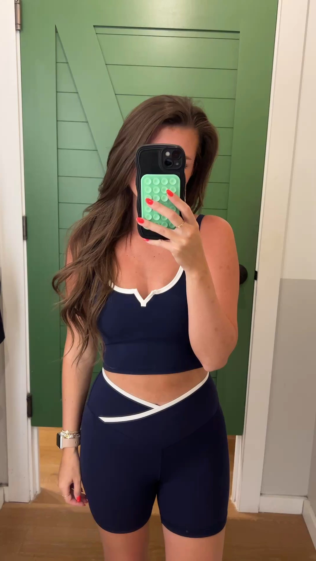 // navy and white bike shorts athletic set // cute athletic set // athleisure set //

#LTKootd #LTKSeasonal #LTKActive